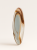 A round ceramic plate featuring a glossy marbled glaze with swirls of brown, ochre, white, and light grey. The product is isolated against a solid white background. The plate is shown in a vertical position, on a plain white background.