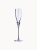 An elegant champagne glass with a smooth bowl, set on a tall, sleek stem.